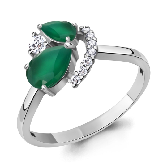 Кольцо из серебра с фианитом