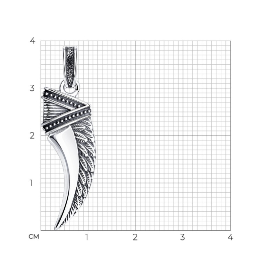 Подвеска из серебра с ювелирным кристаллом раухтопаз