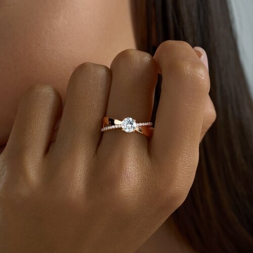 Кольцо из серебра, покрытие Вермель золото 999 пробы