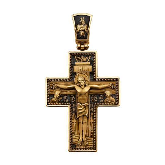 Подвеска-крест из золота с фианитами