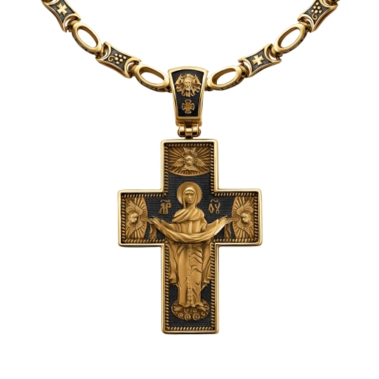 Подвеска-крест из золота с фианитами