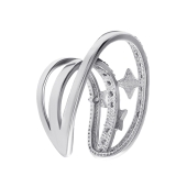 Серьга-кафф из серебра с фианитами