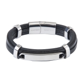 Браслет из кожи со вставками из стали