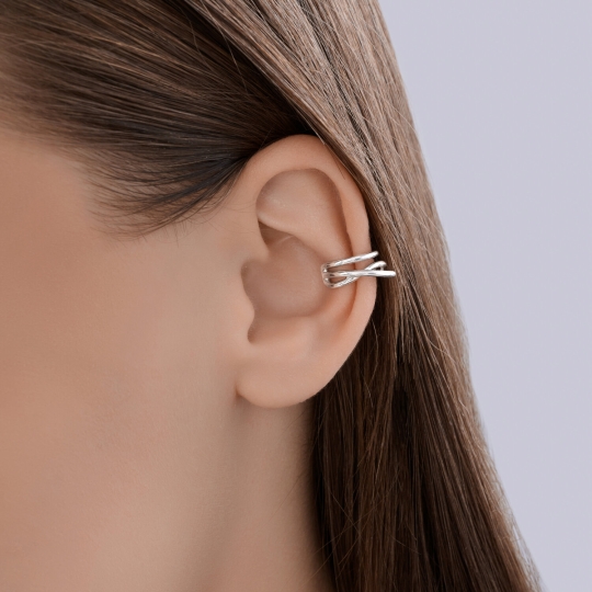 Серьги из серебра с фианитами