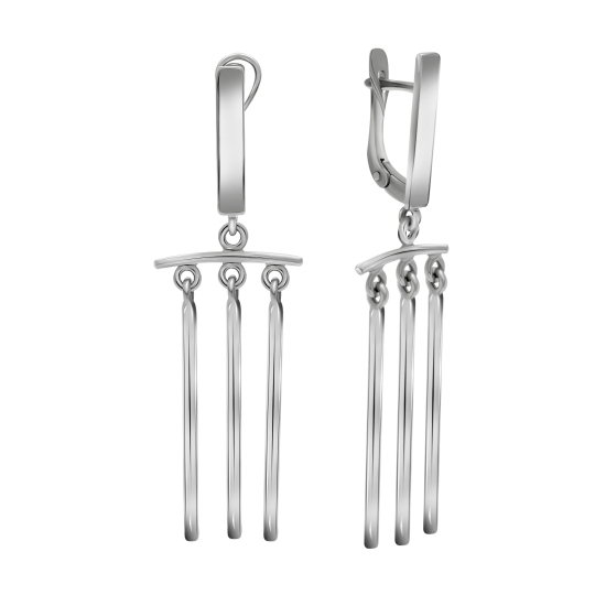 Серьги из серебра с фианитами