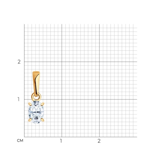 Подвеска из золота с фианитом