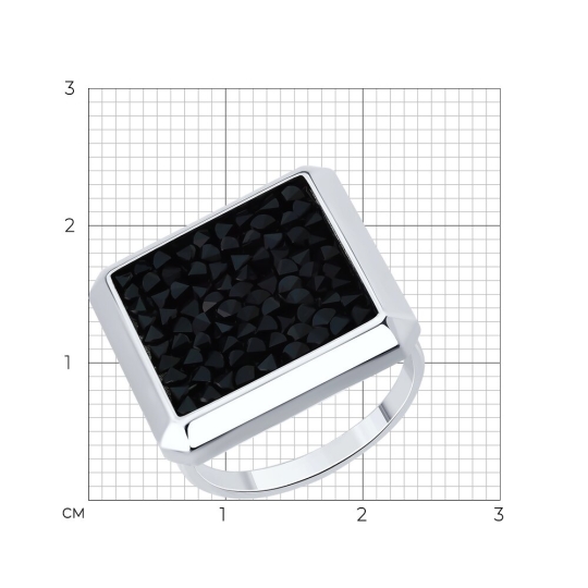 Кольцо из серебра с кристальной тканью