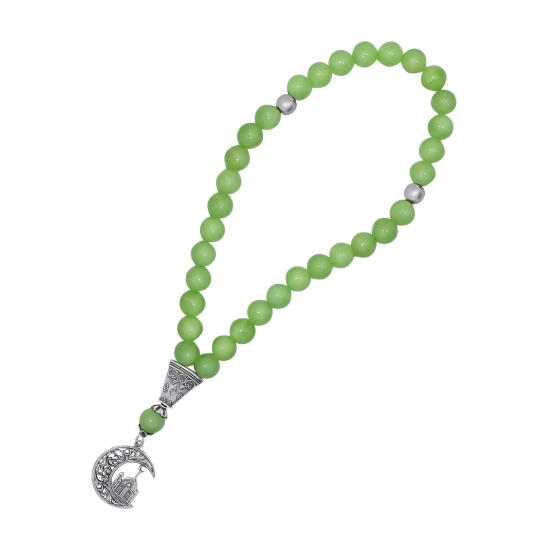 Чётки из агата с серебряными вставками