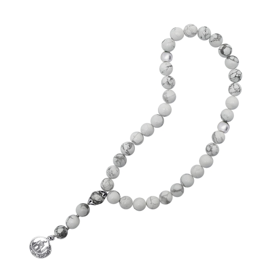 Чётки из агата с серебряными вставками