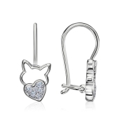 Серьги из серебра с эмалью и фианитами