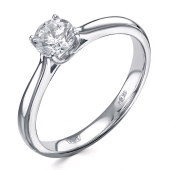 Кольцо из белого золота с бриллиантом 0,4 ct