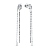 Серьги из серебра с фианитами