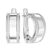 Серьги из серебра с фианитами