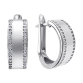 Серьги из серебра с фианитами