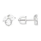Серьги из серебра с фианитами