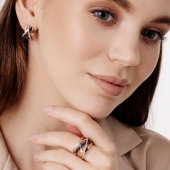 Серьги из золота с бриллиантами и сапфирами
