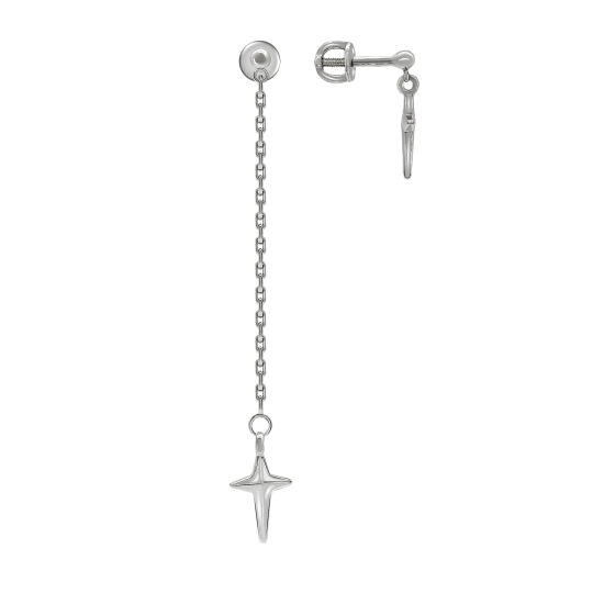 Серьги из серебра с фианитами