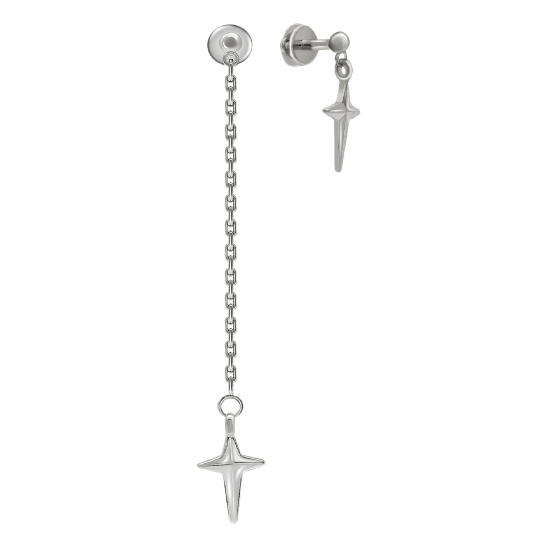 Серьги из серебра с фианитами