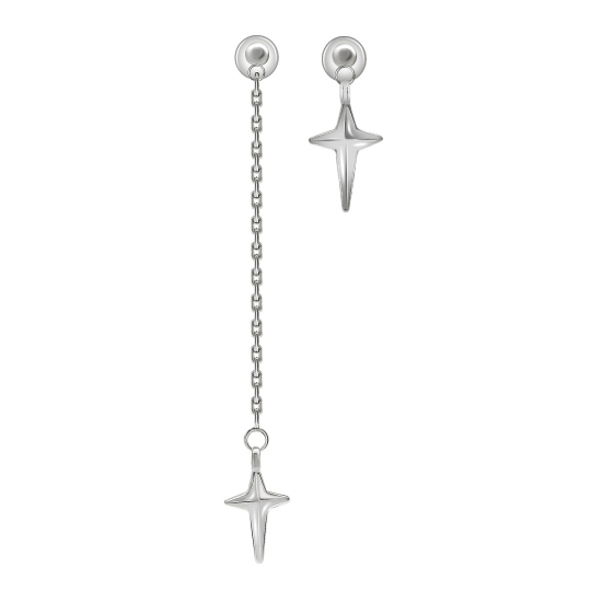Серьги из серебра с фианитами