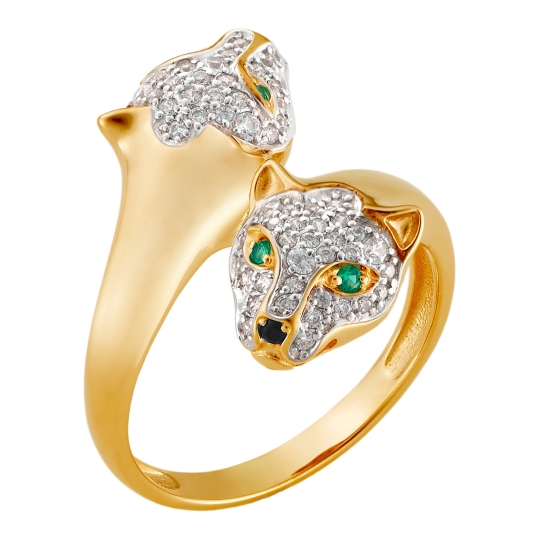 Кольцо из золота с фианитами