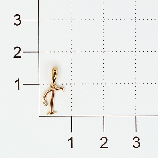 Подвеска-буква из золота с бриллиантом "Н"