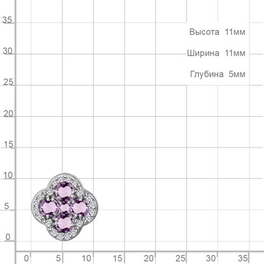 Подвеска из серебра с цитринами и фианитами