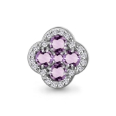 Подвеска из серебра с аметистами и фианитами