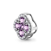 Подвеска из серебра с аметистами и фианитами