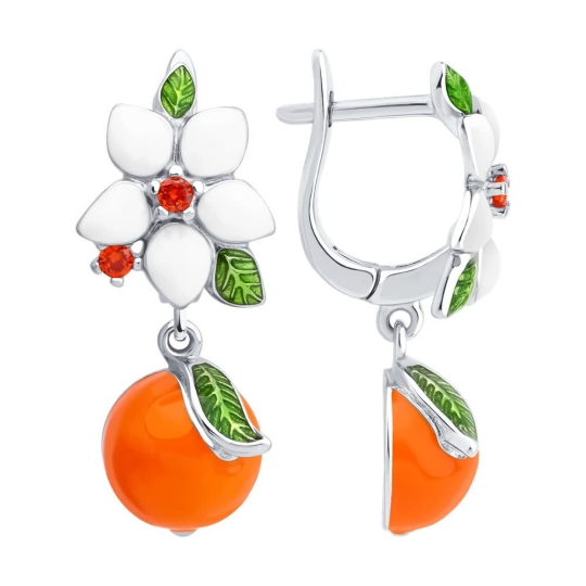 Серьги из серебра с эмалью