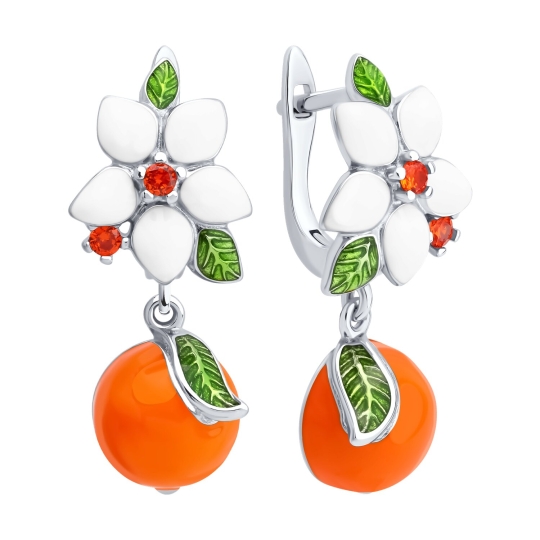 Серьги из серебра с эмалью