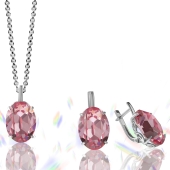 Серьги из серебра с ювелирными кристаллами