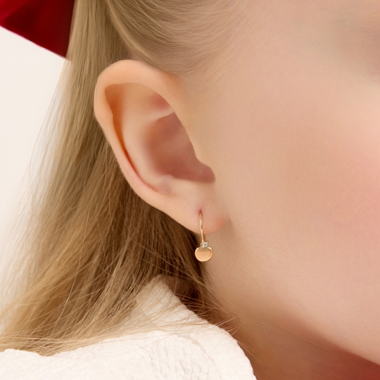 Серьги из золота с горным хрусталем и фианитами