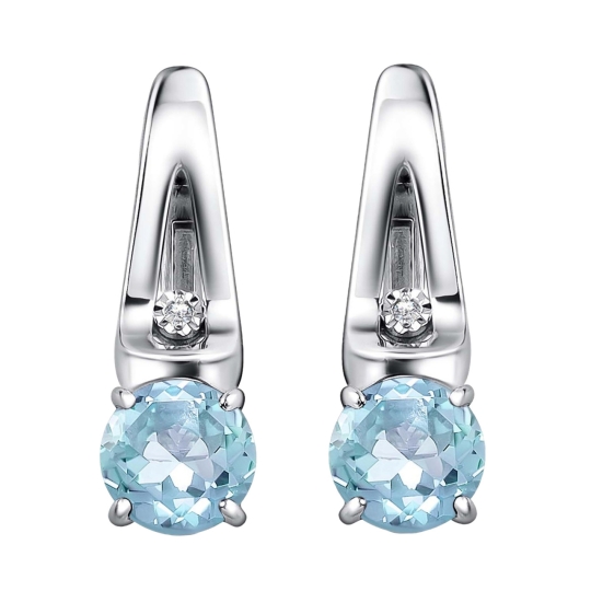 Серьги из серебра с фианитами и жемчугом