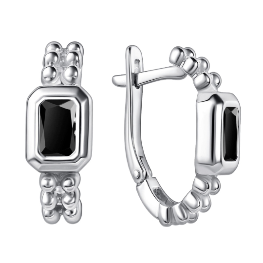 Серьги из серебра с фианитами