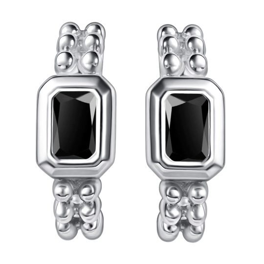 Серьги из серебра с фианитами