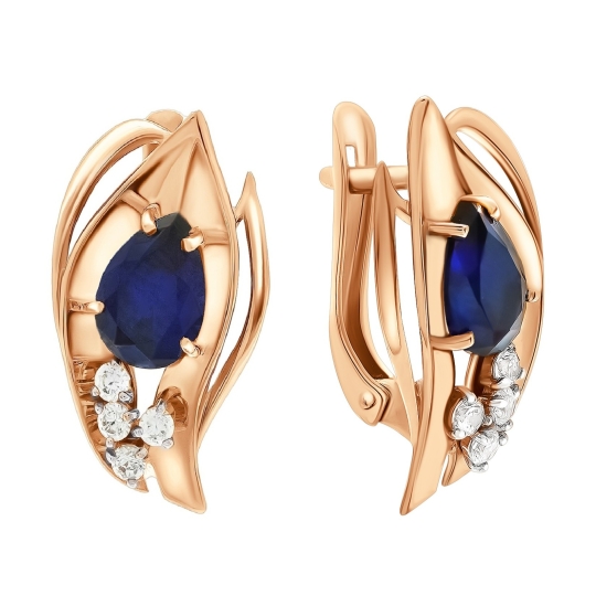 Серьги из золота с фианитами