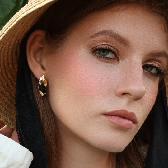 Серьги из золота с фианитами