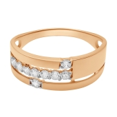 Кольцо из золота с фианитами