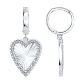 Серьги из серебра с фианитами