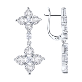 Серьги из серебра с фианитами