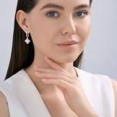 Серьги-трансформеры из серебра с фианитами