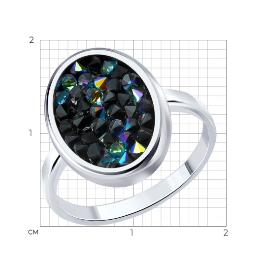 Кольцо из серебра с кристальной тканью