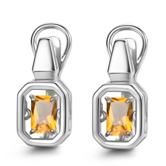 Серьги из серебра с топазами 