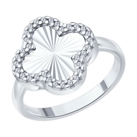 Серьги из серебра с фианитами