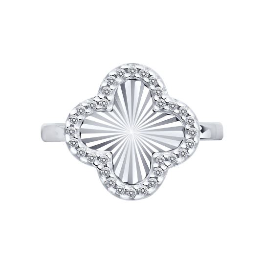 Серьги из серебра с фианитами