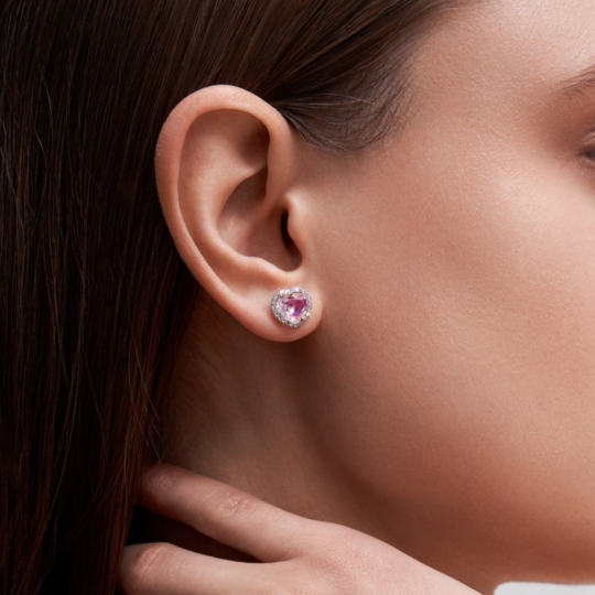 Серьги из лимонного золота с фианитами