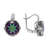 Серьги из серебра с горным хрусталем