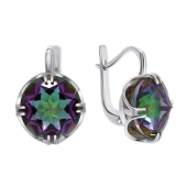 Серьги из серебра с горным хрусталем