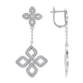 Серьги из серебра с фианитами