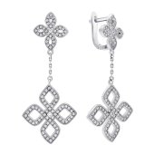 Серьги из серебра с фианитами